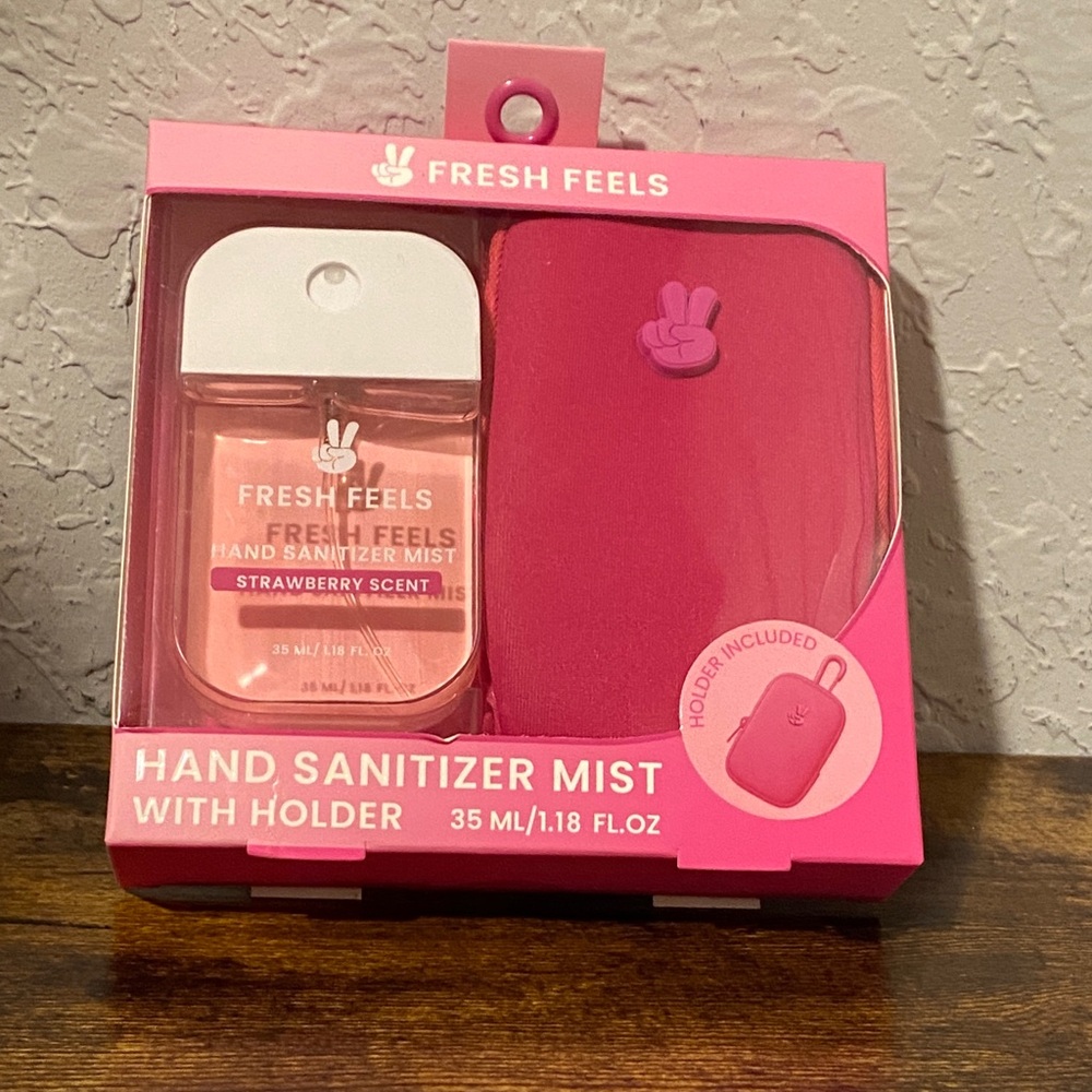 Pink Hand Sanitizer Mist with Holder